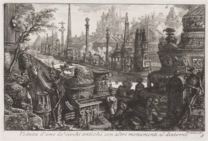 İçinde diğer anıtların olduğu eski bir sirk manzarası, c.1760 (gravür) by Giovanni Battista Piranesi