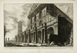 S. Paolo fuori delle Mura Bazilikası'nın görünümü [St. Surların Dışındaki Paul], Büyük Konstantin tarafından inşa edilmiş, Views of Rome'dan by Giovanni Battista Piranesi