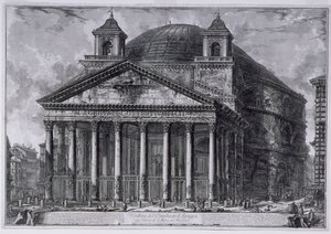 Agrippa Panteonunun görünümü, c.1761 (gravürler) by Giovanni Battista Piranesi