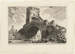 Ponte Salario'nun Roma Manzarasından Görünümü by Giovanni Battista Piranesi