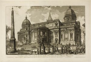 S. Maria Maggiore Bazilikası'nın Arka Girişinin Roma Manzarasından Görünümü by Giovanni Battista Piranesi