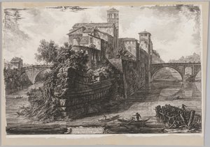 Roma Manzaraları: The Isola Tiberina, 1775.