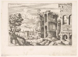 Gezicht op het Colosseum sizi bir araya getiriyor Roma Colosseum ro vistas (nesne üzerindeki başlık) Romeinse harabeleri (dizi adı) Antik Roma Dönemi Yıkılmış Anıtları Üzerine Bazı Notlar (...) (dizi adı)