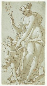 Venüs kitap okuyan Cupid
