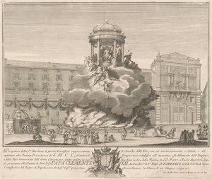 1732 Chinea için Prima Macchina: Tanrıların Konseyi by Giovanni Battista Sintes, after Nicola Michetti