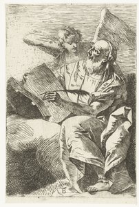 Melek ile Evangelist Matta Dört Evangelist (dizi başlığı) by Giovanni Battista Tiepolo (attributed to)