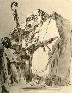 Bir Piskopos, diğer iki Rahip ve Ritüel ile bir Diyakoz, c1740s, 1928 by Giovanni Battista Tiepolo