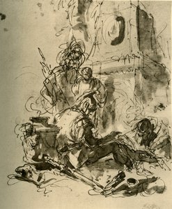 Oturan bir Asker, 18. yüzyılın ortaları, 1928 by Giovanni Battista Tiepolo