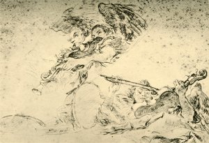 Müzik Aletleri çalan melekler, c1755, 1928 by Giovanni Battista Tiepolo