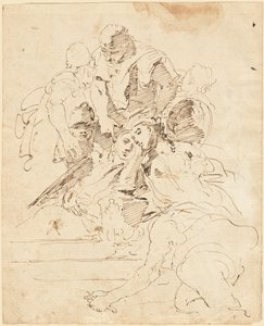 Bir Urn Etrafında Toplanmış Klasik Figürler by Giovanni Battista Tiepolo