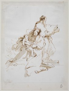 Saint Joseph Reading ile Kutsal Aile, 1757 dolaylarında by Giovanni Battista Tiepolo