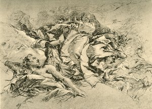 Melekler tarafından çevrili bulutlarda Madonna, c1754, 1928 by Giovanni Battista Tiepolo