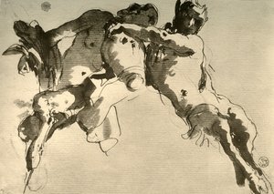 Amforalı Erkek ve Dişi Faun, 18. yüzyılın ortaları, 1928 by Giovanni Battista Tiepolo