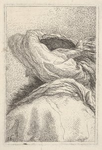 Dörtte üç görünümde arkadan büst uzunluğu formatında tasvir edilen sarıklı adam, fr..., yakl. 1770. by Giovanni Battista Tiepolo