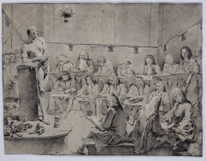 Piazzetta"s Academy: Çıplak çizen sanatçılar by Giovanni Battista Tiepolo