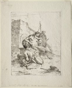 Scherzi: Dikilitaşlı Satyr Ailesi. by Giovanni Battista Tiepolo