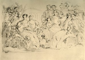 Bir Grup Portresi için Eskiz, 18. yüzyıl ortası, 1928 by Giovanni Battista Tiepolo