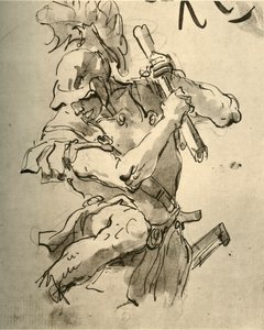 Saldırmak için kolunu kaldıran asker, 18. yüzyılın ortaları, 1928 by Giovanni Battista Tiepolo