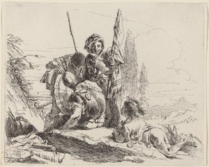 Üç Asker ve Bir Gençlik by Giovanni Battista Tiepolo