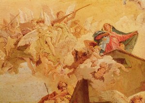 Translation of the Holy House from Nazareth to Loreto, detail of the Virgin  by Giovanni Battista Tiepolo