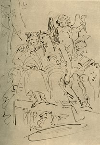 İki Kadın, Eros ve Bir Asker, 18. yüzyılın ortaları, 1928 by Giovanni Battista Tiepolo