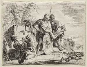 Çeşitli Kaprisler: Astrolog ve Genç Asker by Giovanni Battista Tiepolo