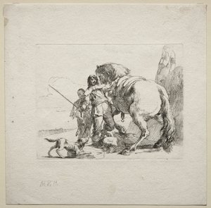 Çeşitli Kaprisler: Atına Binen Süvari by Giovanni Battista Tiepolo