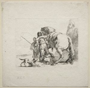 Çeşitli Kaprisler: Atına Binen Süvari, 1785. by Giovanni Battista Tiepolo