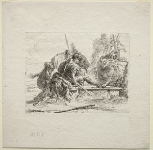 Çeşitli Kaprisler: İki Asker ve İki Kadın, 1785. by Giovanni Battista Tiepolo