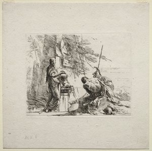 Çeşitli Kaprisler: Elleri Vazoda Duran Kadın, 1785. by Giovanni Battista Tiepolo