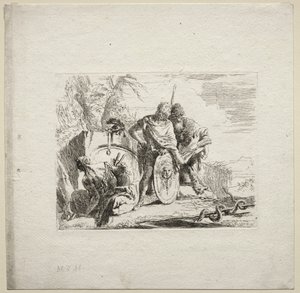 Çeşitli Kaprisler: Genç Asker ve Astrolog, 1785. by Giovanni Battista Tiepolo