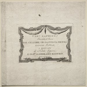 Çeşitli Kaprisler: Başlık Sayfası by Giovanni Battista Tiepolo