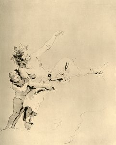 Bulutların üzerinde dinlenen ve bir Aşk Tanrısı tarafından desteklenen kadın, 18. yüzyılın ortalarında, 1928 by Giovanni Battista Tiepolo