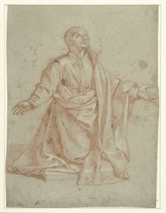 Hayranlık içinde Loyola Aziz Ignatius, by Giovanni Battista del Cairo
