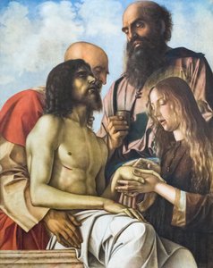 Ölü Mesih Üzerine Ağıt, c.1473-76 (panel üzerine yağlı boya) by Giovanni Bellini