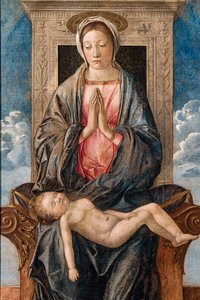 Uyuyan bebeği olan Madonna, Giovanni bellini, c.1470. by Giovanni Bellini