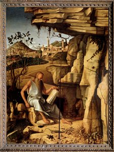 Çölde Aziz Jerome Tablo Giovanni Bellini dit il Giambellino tarafından (yaklaşık 1430-1516) 1479 Dim 145x114 cm Palazzo Pitti Floransa by Giovanni Bellini