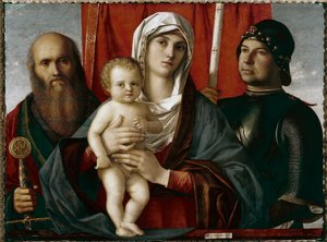 Aziz Paul ve Aziz George arasında çocuklu Bakire Resim Giovanni Bellini dit il Giambellino tarafından by Giovanni Bellini