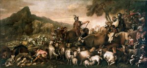 Giovanni Benedetto Castiglione dit il Grechetto (1610-1665) 17. yüzyıl Güneşi tarafından Vaat Edilen Topraklara Yolculukta İbrani halkı. 140x300 cm Milano, Pinacoteca di Brera by Giovanni Benedetto Castiglione
