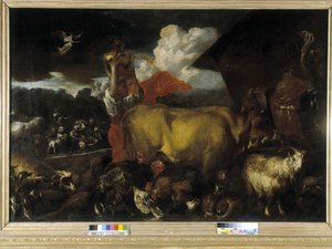 Hayvanların gemiye girişi (tuval üzerine yağlı boya) by Giovanni Benedetto Castiglione
