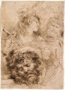 Goliath Başkanı ile David by Giovanni Benedetto Castiglione