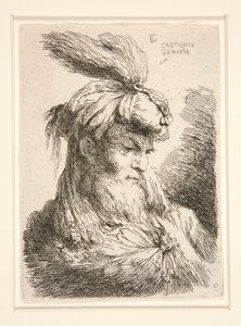 Küçük Kafa Çalışmaları serisinden Sağa Bakan Şekil by Giovanni Benedetto Castiglione