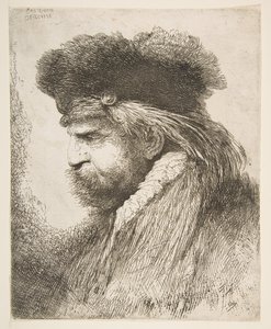 Büyük Doğu Başları serisinden sola bakan yaşlı bir adamın başı, yaklaşık. 1645-50. by Giovanni Benedetto Castiglione