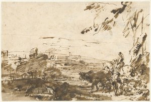 Bir sürü ile çobanlar by Giovanni Benedetto Castiglione