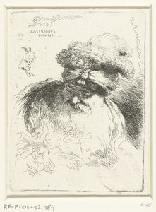 Şapkalı yaşlı bir adamın başı Oryantal başlıklı kafalarla ilgili küçük bir çalışma (seri başlığı) by Giovanni Benedetto Castiglione