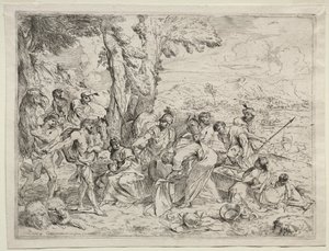 Laban Rachels Bagajında Putları Arıyor, c. 1635. by Giovanni Benedetto Castiglione
