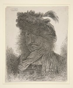 Yüzü gölgede ileriye bakan adam by Giovanni Benedetto Castiglione