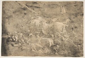 Nuh ve gemiye giren hayvanlar, 1650-55. by Giovanni Benedetto Castiglione
