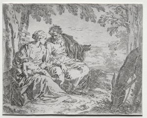 Mısır'a Uçuşta Dinlenme by Giovanni Benedetto Castiglione