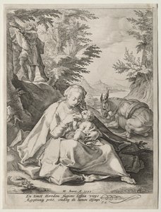 Mısır'a Uçuşta Dinlenme by Giovanni Benedetto Castiglione